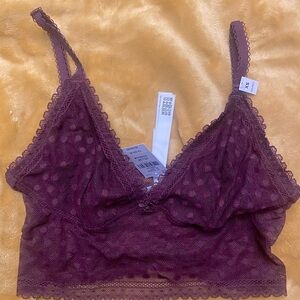 NWT VS/PINK Maroon Lace Bralette